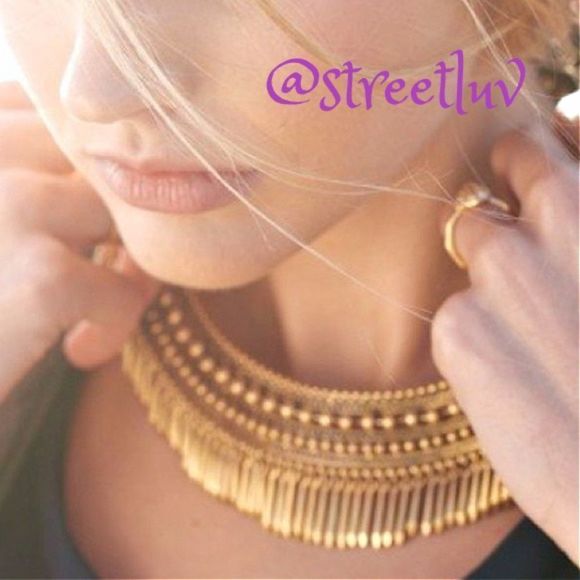 Stella & Dot Jewelry - stella & dot ~ tansy fringe collar necklace ~ gold retired